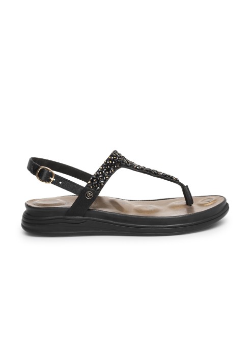 Von Wellx Women Black Casual Sandals (SKU: 292-380020-11-36)