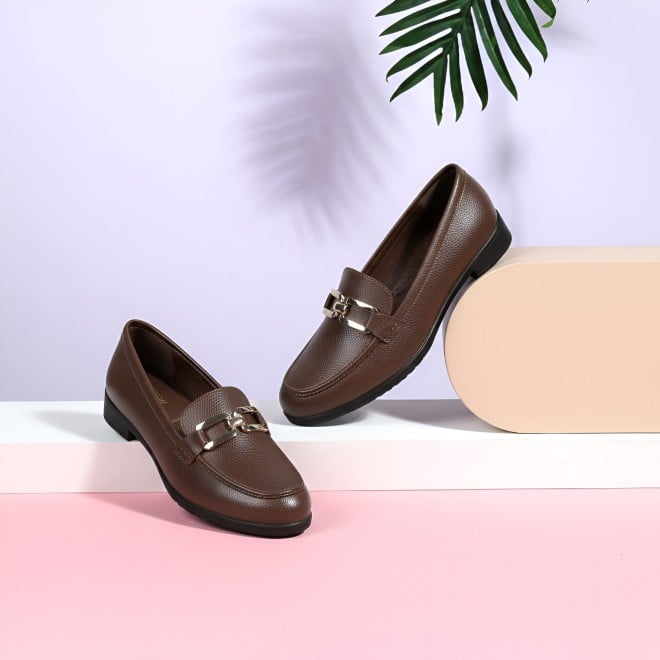 Mochi Women Brown Casual Loafers