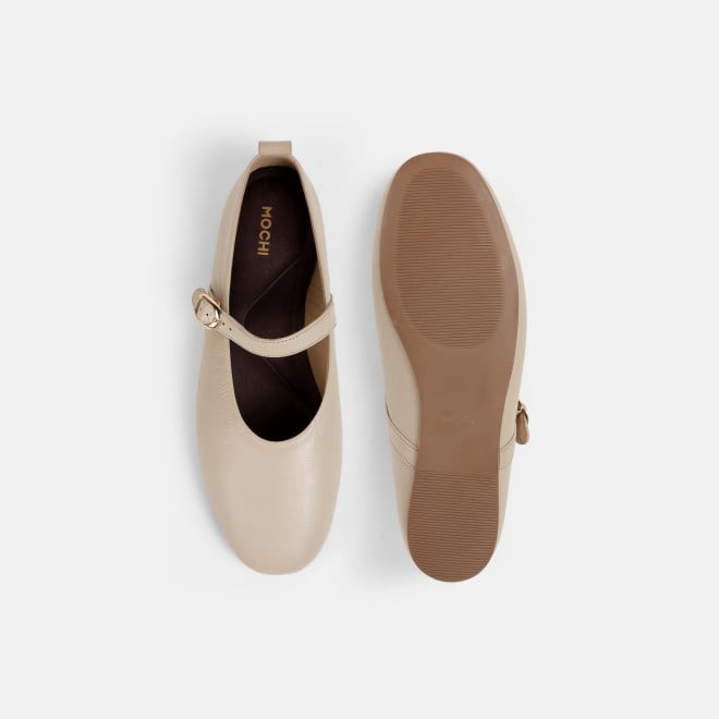 Mochi Women Beige Formal Ballerinas (SKU: 31-1025-20-36)