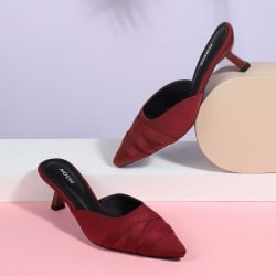 Women Maroon Formal Slip Ons