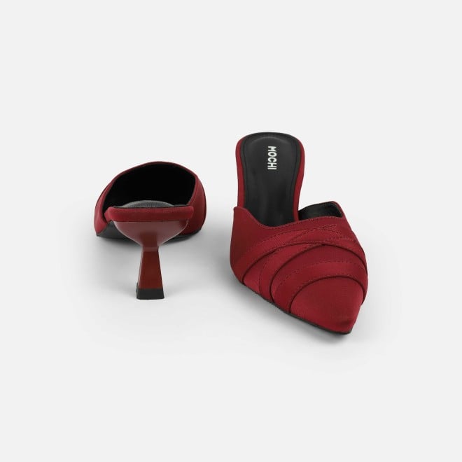 Mochi Women Maroon Formal Slip Ons (SKU: 31-1026-44-40)