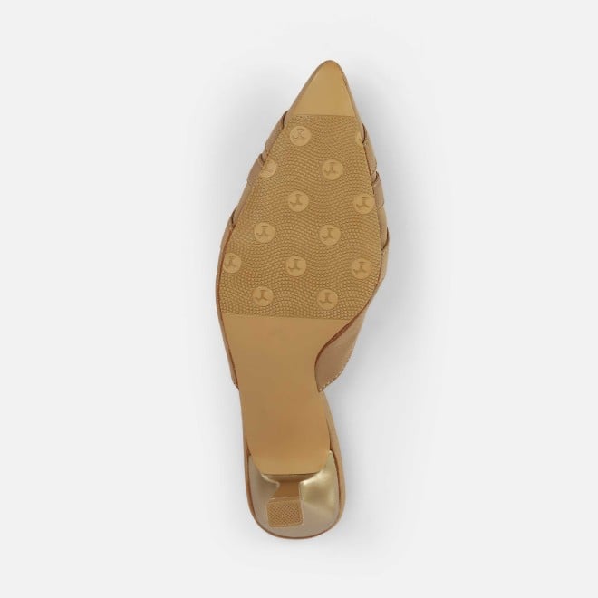 Mochi Women Beige Formal Slip Ons (SKU: 31-1026-20-37)