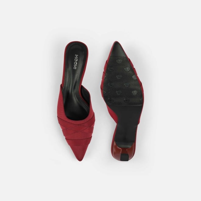 Mochi Women Maroon Formal Slip Ons (SKU: 31-1026-44-40)