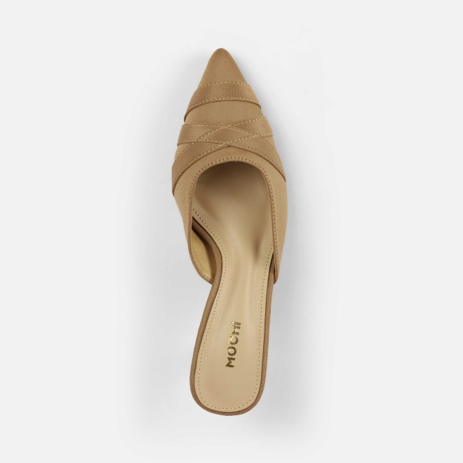 Mochi Women Beige Formal Slip Ons (SKU: 31-1026-20-37)