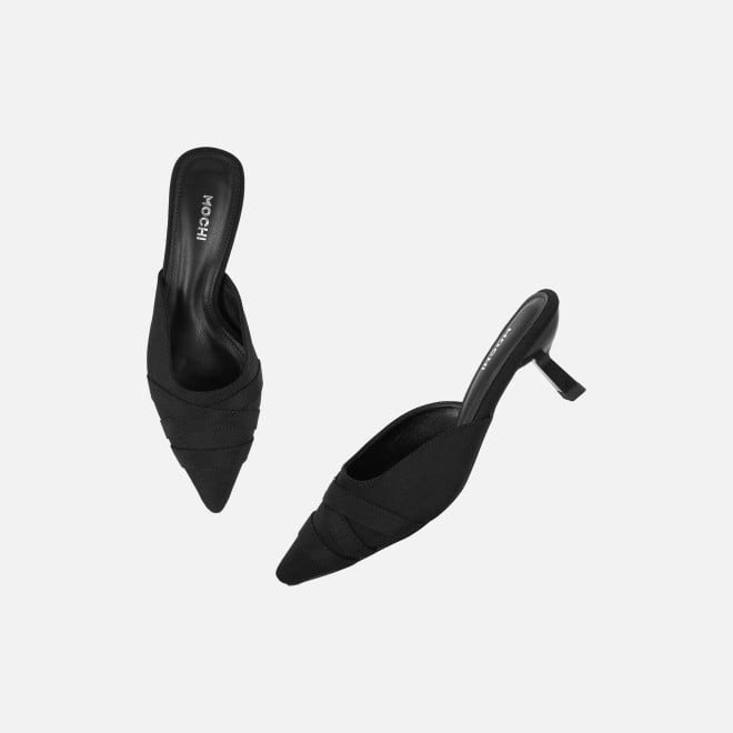 Mochi Women Black Formal Slip Ons (SKU: 31-1026-11-37)