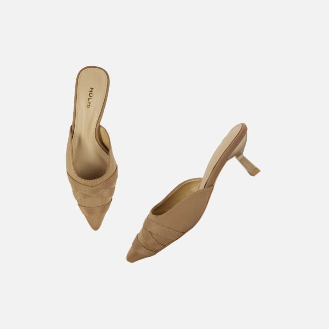 Mochi Women Beige Formal Slip Ons (SKU: 31-1026-20-37)