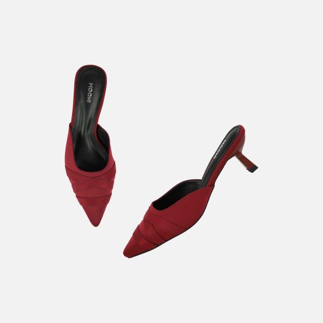 Mochi Women Maroon Formal Slip Ons (SKU: 31-1026-44-40)