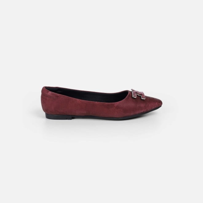 Mochi Women Wine Casual Ballerinas (SKU: 31-1027-58-37)