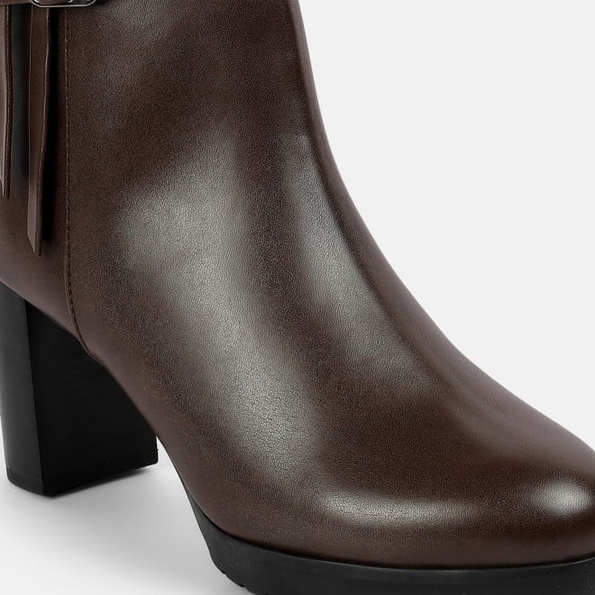 Mochi Women Brown Party Boots (SKU: 31-1029-12-36)