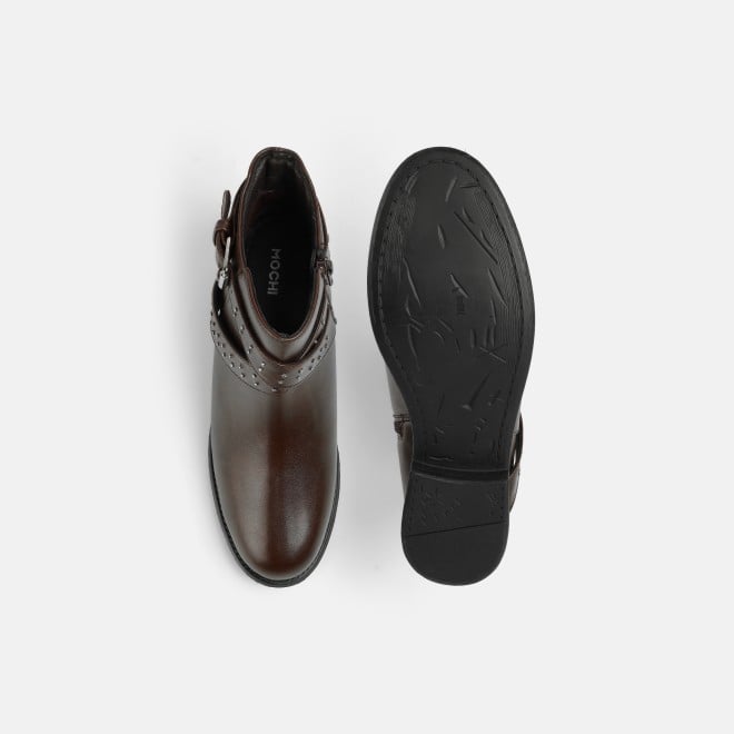 Mochi Women Brown Party Boots (SKU: 31-1037-12-36)