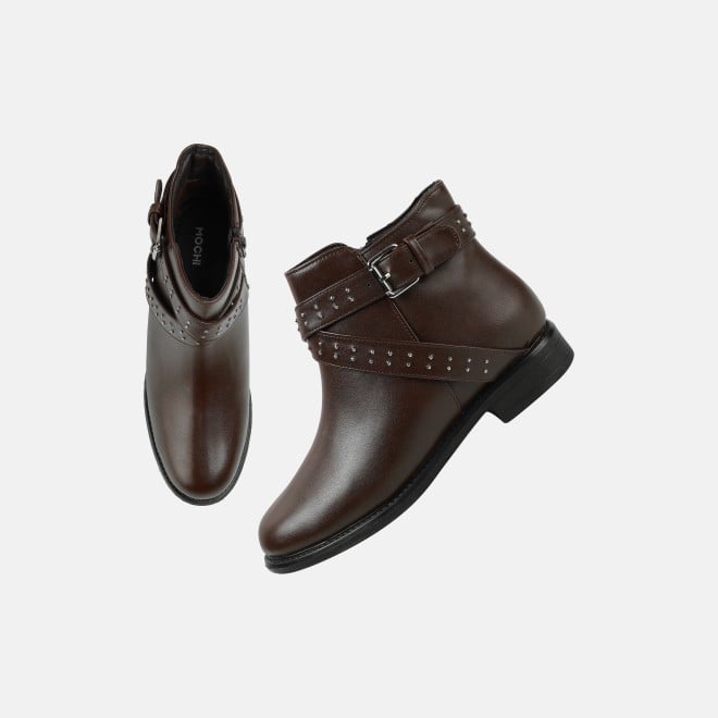 Mochi Women Brown Party Boots (SKU: 31-1037-12-36)
