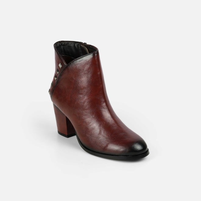 Mochi Women Maroon Party Boots