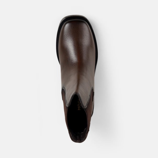 Mochi Women Brown Casual Boots (SKU: 31-1043-12-36)