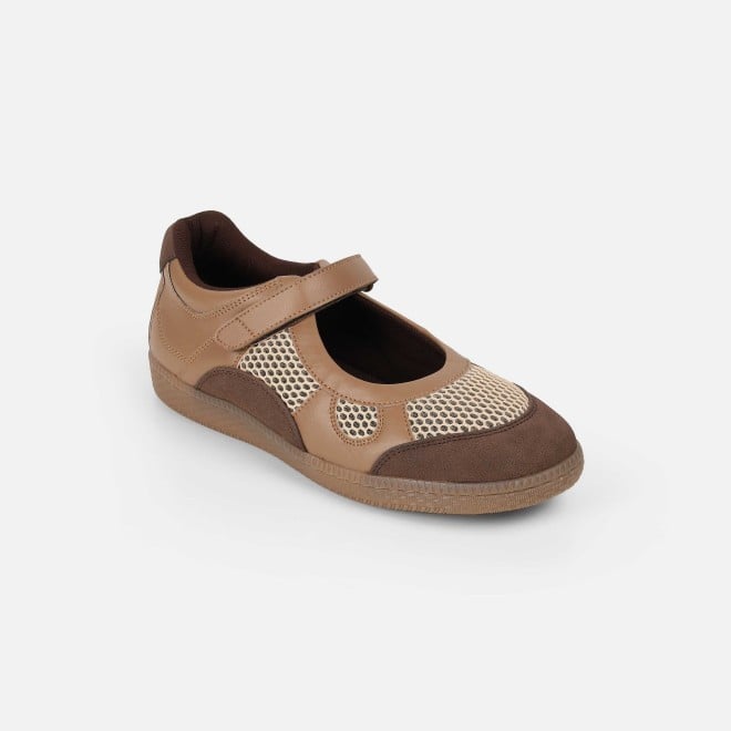 Mochi Women Brown Casual Ballerinas (SKU: 31-1076-12-36)