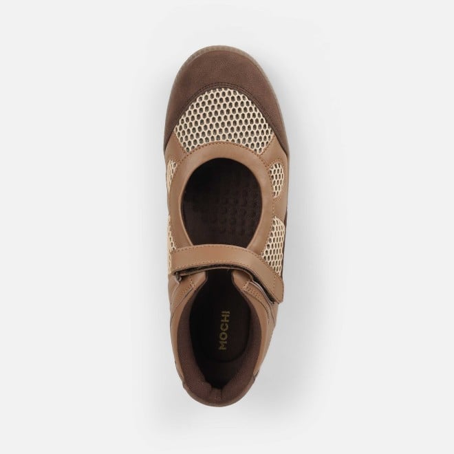 Mochi Women Brown Casual Ballerinas (SKU: 31-1076-12-36)