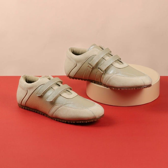 Mochi Women Gold Casual Sneakers