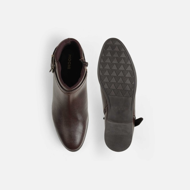 Mochi Women Brown Casual Boots (SKU: 31-1088-12-36)