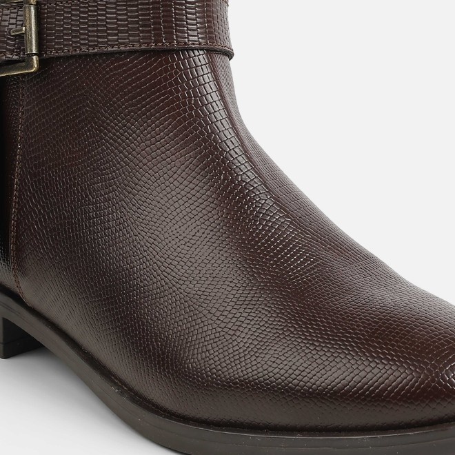 Mochi Women Brown Casual Boots (SKU: 31-1088-12-36)