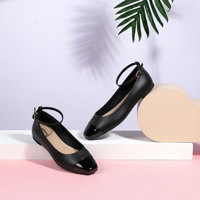 Mochi Women Black Casual Ballerinas