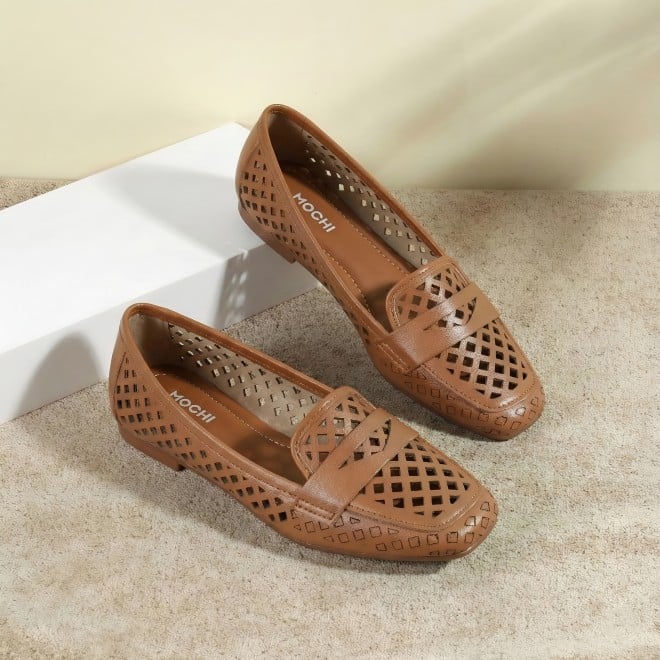 Mochi Women Camel Casual Ballerinas