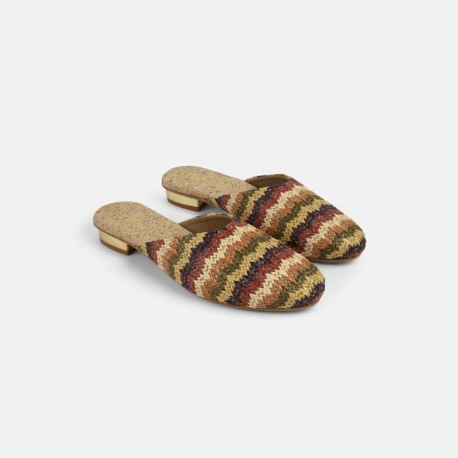 Mochi Women Brown-multi Ethnic Slip Ons (SKU: 31-1094-64-36)