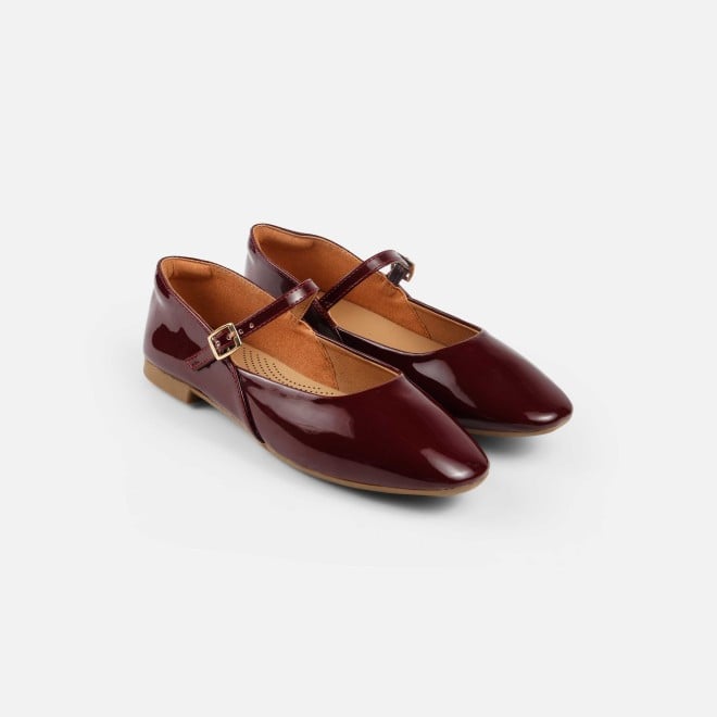 Mochi Women Maroon Formal Ballerinas (SKU: 31-1097-44-37)