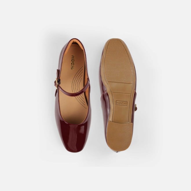 Mochi Women Maroon Formal Ballerinas (SKU: 31-1097-44-37)
