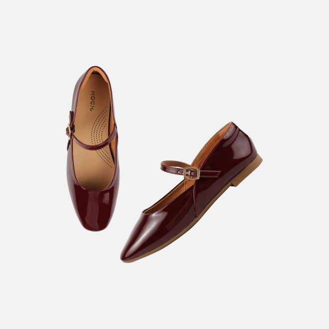 Mochi Women Maroon Formal Ballerinas (SKU: 31-1097-44-37)