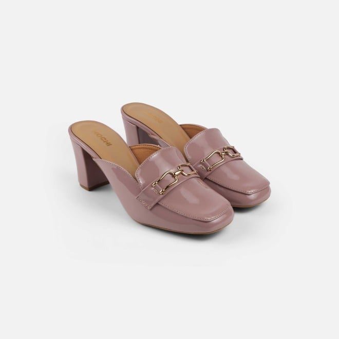 Mochi Women Peach Formal Slip Ons (SKU: 31-1098-80-37)