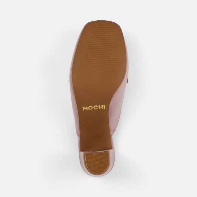 Mochi Women Peach Formal Slip Ons (SKU: 31-1098-80-37)