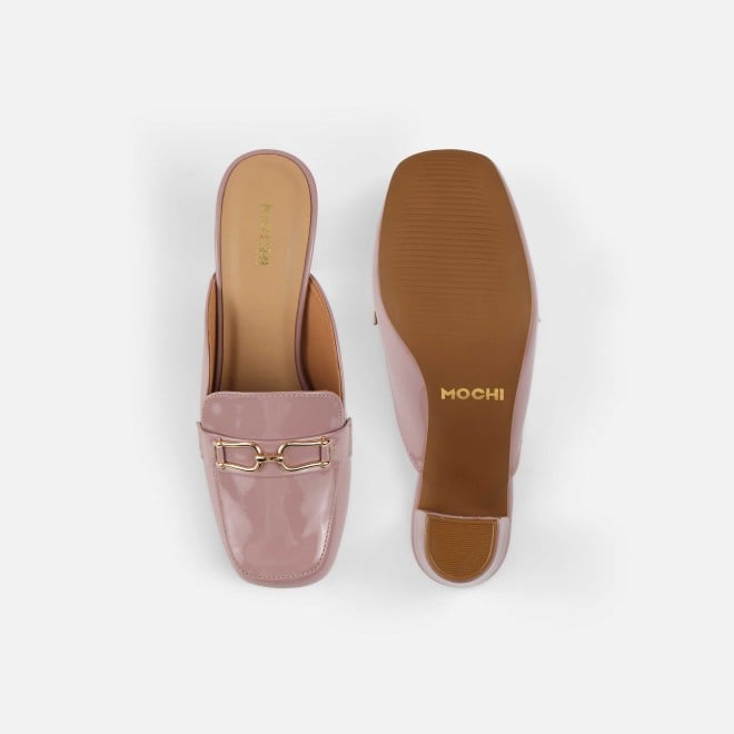 Mochi Women Peach Formal Slip Ons (SKU: 31-1098-80-37)
