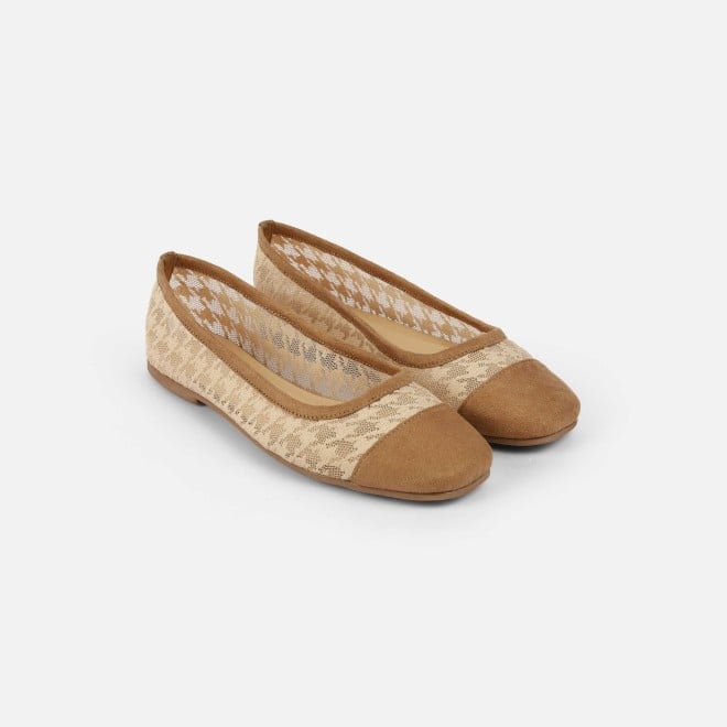 Mochi Women Beige Casual Ballerinas (SKU: 31-1101-20-37)