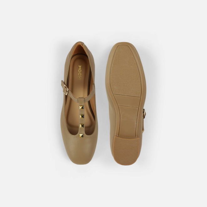 Mochi Women Beige-red Casual Ballerinas (SKU: 31-1116-89-36)