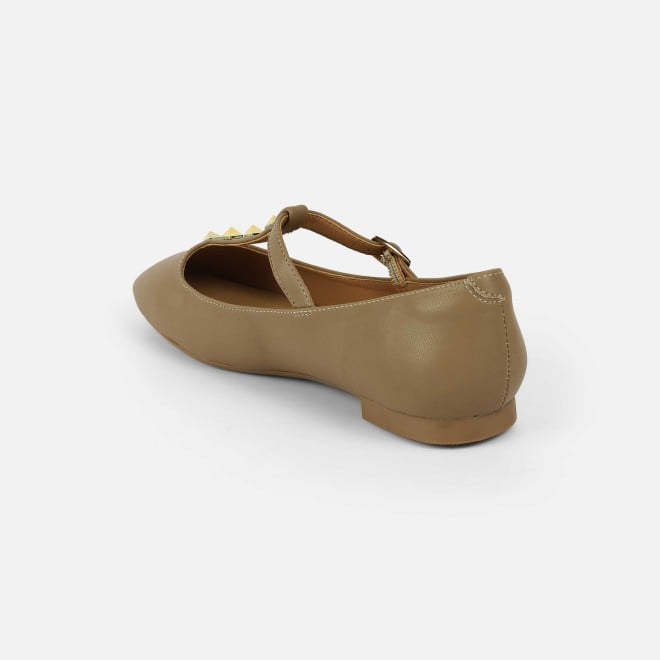 Mochi Women Beige-red Casual Ballerinas (SKU: 31-1116-89-36)