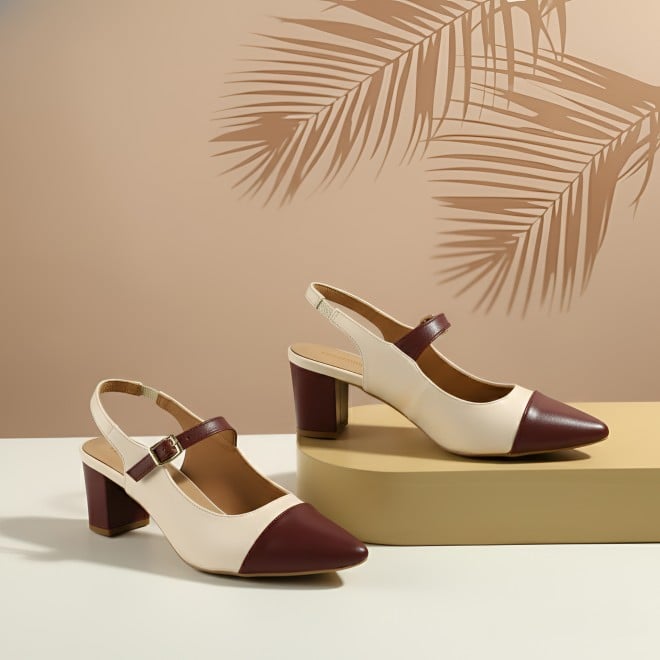 Mochi Women Maroon Formal Sandals