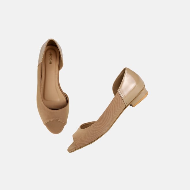 Mochi Women Beige-red Casual Ballerinas (SKU: 31-1133-89-36)