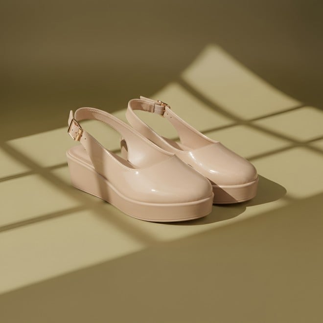 Mochi Women Beige Casual Sandals