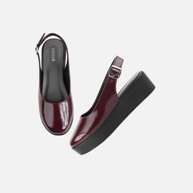 Mochi Women Maroon Casual Sandals (SKU: 31-1137-44-36)