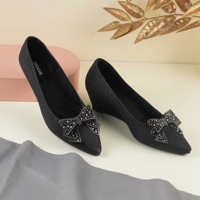 Mochi Women Black Party Pumps