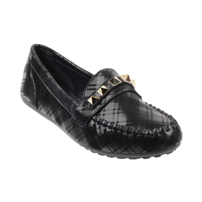 Mochi Black Casual Loafers for Women