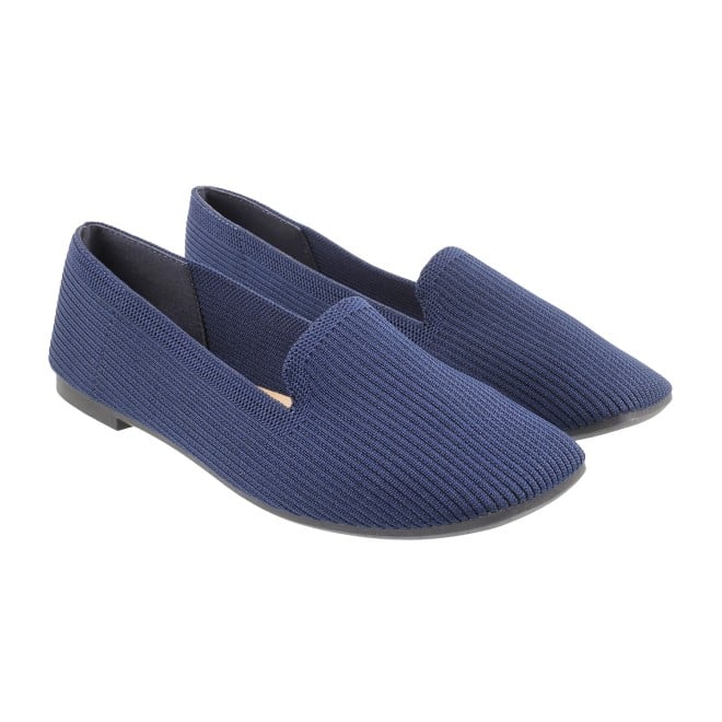 Mochi Women Navy-Blue Casual Ballerinas