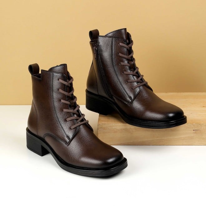 Mochi Women Brown Casual Boots (SKU: 31-1224-12-36)