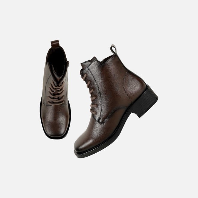 Mochi Women Brown Casual Boots (SKU: 31-1224-12-36)