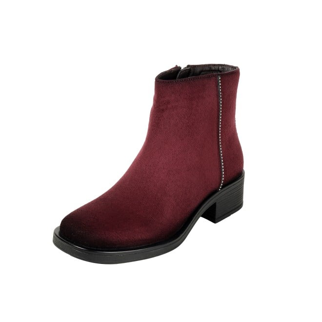 Mochi Women Maroon Casual Boots (SKU: 31-1225-44-36)