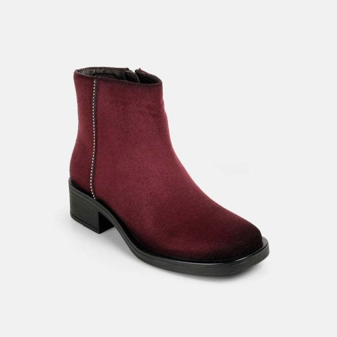 Mochi Women Maroon Casual Boots (SKU: 31-1225-44-36)