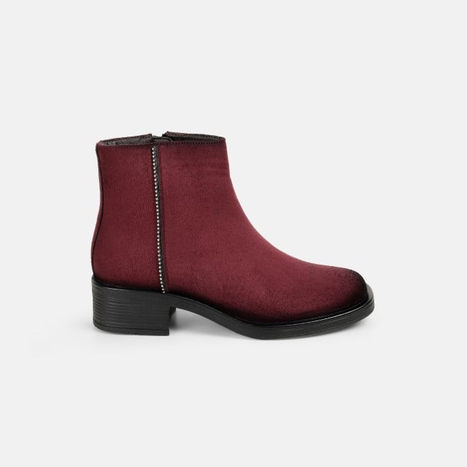 Mochi Women Maroon Casual Boots (SKU: 31-1225-44-36)