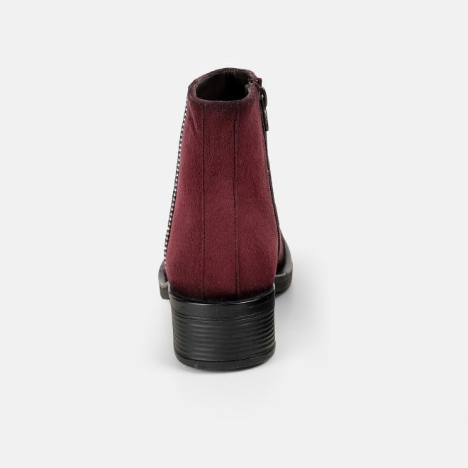 Mochi Women Maroon Casual Boots (SKU: 31-1225-44-36)