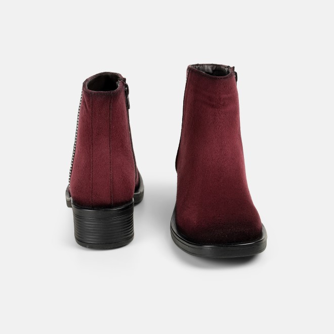 Mochi Women Maroon Casual Boots (SKU: 31-1225-44-36)