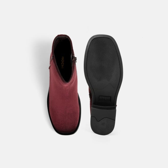 Mochi Women Maroon Casual Boots (SKU: 31-1225-44-36)