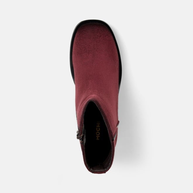 Mochi Women Maroon Casual Boots (SKU: 31-1225-44-36)